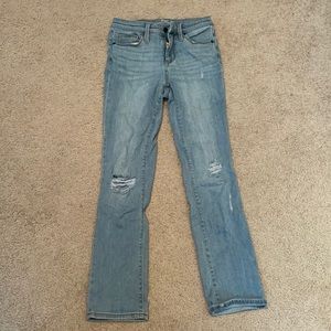 High rise straight crop jeans
